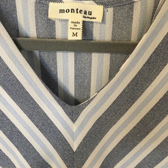 Striped Ruffle trim Belted Dress with Pockets - Picture 4 of 6